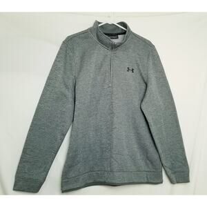 Under Armour Gray Golf Fleece Pullover Sweat Shirt Cold Gear 1/4 Zipper Size LG